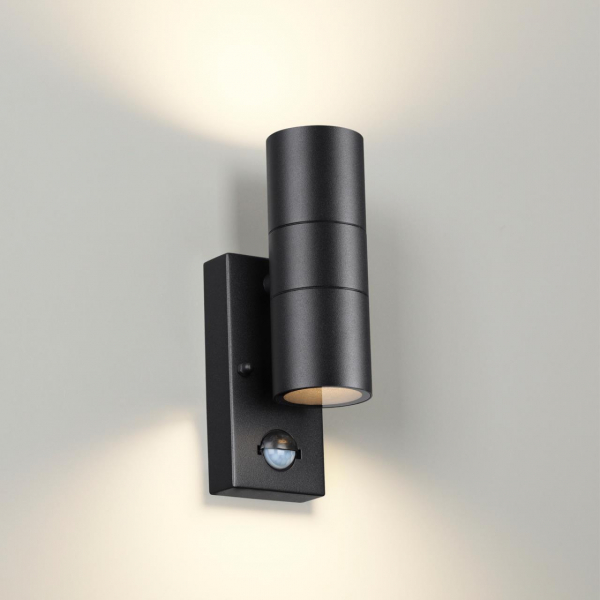 4389/2W HIGHTECH ODL23 633 черный/металл/пвх стойкий к УФ излучению Настенный светильник с датчиком движения IP44 LED GU10 14W MOTTO, изображение 2