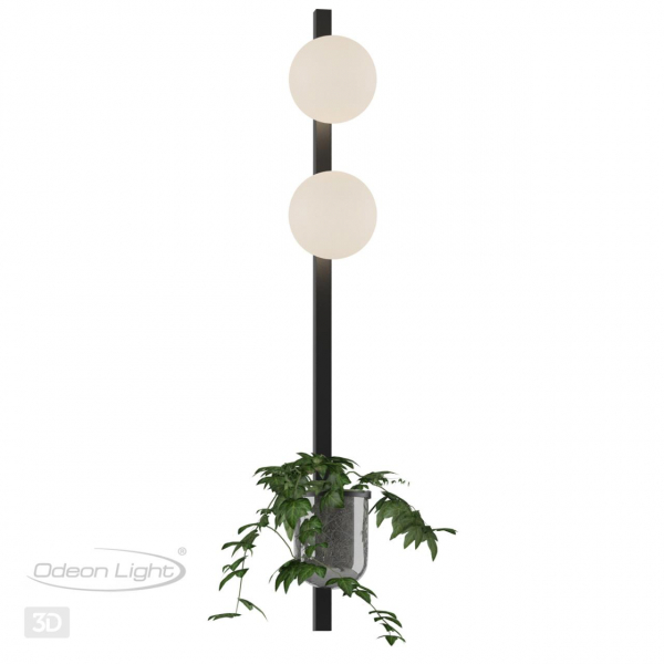 4681/2WA WALLI ODL20 589 черный/белый Настенный светильник E14 2*40W 220V FLOWER, изображение 5
