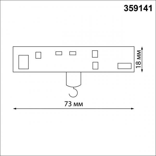 359141 KONST NT23 068 черный Адаптер/держатель для низковольтного трека FLUM без токопровода для арт. 359137-359140 IP20 RAMO, изображение 3