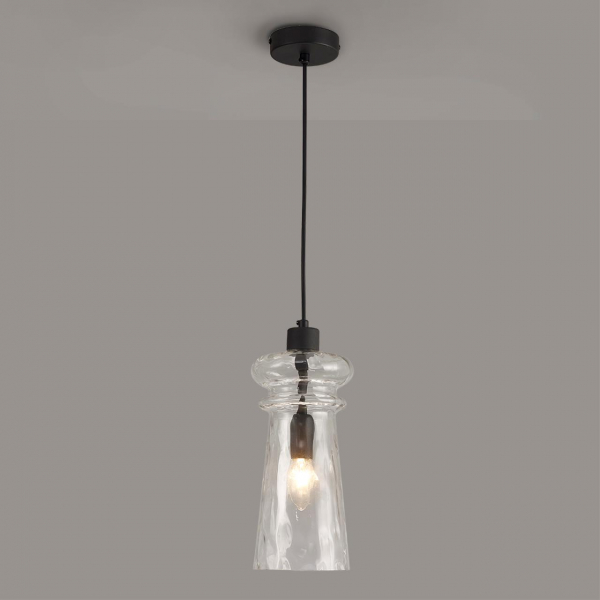 4966/1 MODERN ODL23 300 матов.черный/прозрачный/металл/стекло Подвес E14 1*40W PASTI, изображение 3