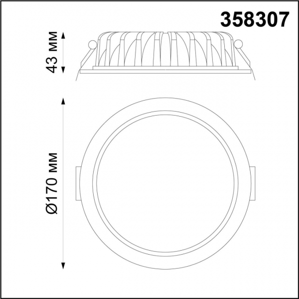 358307 SPOT NT19 264 хром Встраиваемый св-к (драйвер в комплект не входит) IP44 LED 4000K 20W DRUM, изображение 4