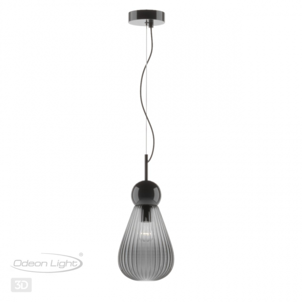 5417/1 MODERN ODL_EX23 57 черный хром/дымчатый/металл/стекло Подвес E14 1*40W ELICA, изображение 5