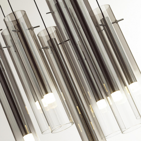 5061/32LA PENDANT ODL24 319 серебристый/дымчатый/металл/стекло Люстра каскадная LED 7*4W 3000K SHINY, изображение 4