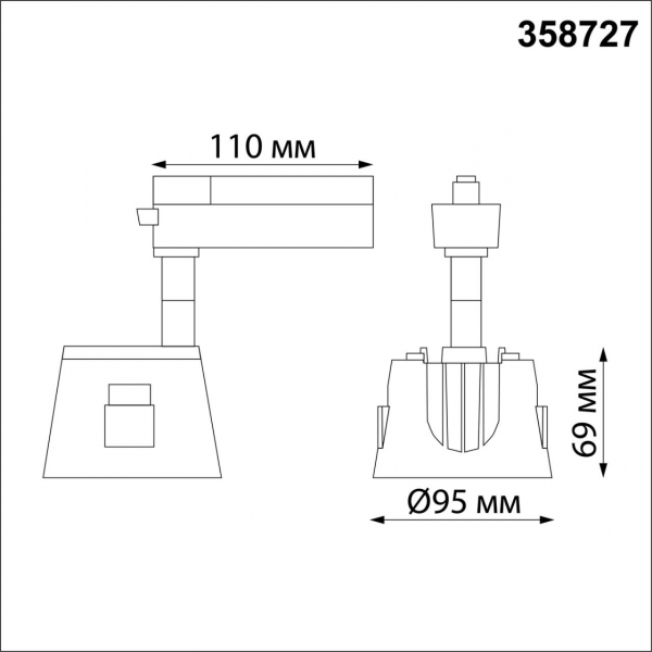 358727 PORT NT21 094 черный Светильник трековый однофазный трехжильный IP20 LED 4000K 20W 100-265V KNOF, изображение 4