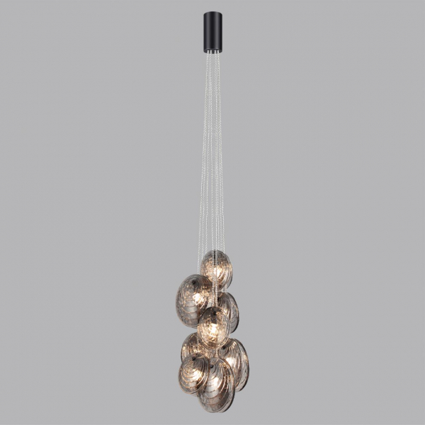 5038/8 MODERN ODL24 295 черный/дымчатый/металл/стекло Люстра G9 8*40W MUSSELS, изображение 3
