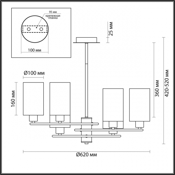 4559/6C MODERNI LN21 164 золотой Люстра потолочная E14 6*40W 220V AVERY, изображение 3