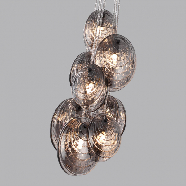 5038/8 MODERN ODL24 295 черный/дымчатый/металл/стекло Люстра G9 8*40W MUSSELS, изображение 4