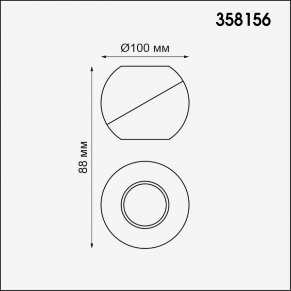 358156 OVER NT19 192 черный/белый/золото Накладной светильник IP20 LED 4000K 6W 220V BALL, изображение 3
