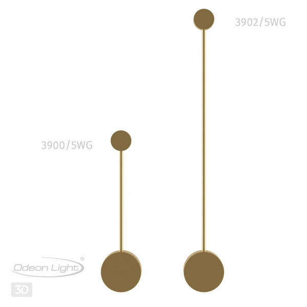 3902/5WG HIGHTECH ODL20 183 золотистый/металл Настенный светильник LED 4000K 5W 220V SATELLITE, изображение 4