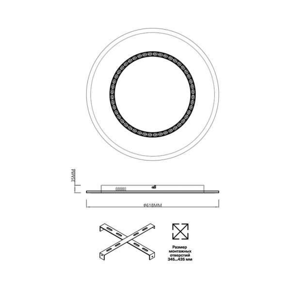 7663/44L MITRA LED SN 60 Светильник пластик/белый LED 44Вт 3000-4000-6000K D600 IP20 пульт ДУ COSMO, изображение 7