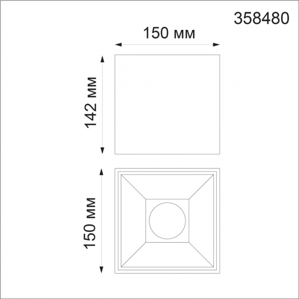 358480 OVER NT21 207 белый Светильник накладной IP20 LED 4000K 30W 200-260V RECTE, изображение 3