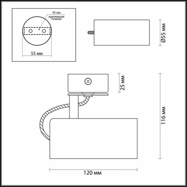 3876/1C HIGHTECH ODL19 285 золотистый Потолочный светильник GU10 1*50W 220V KIKO, изображение 4