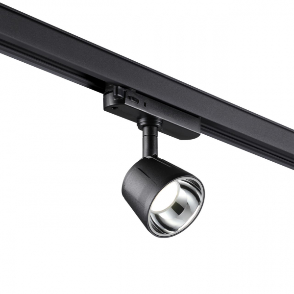 358717 PORT NT21 120 черный/хром Трехфазный трековый светодиодный светильник IP20 LED 4000K 10W 100-265V KNOF, изображение 2