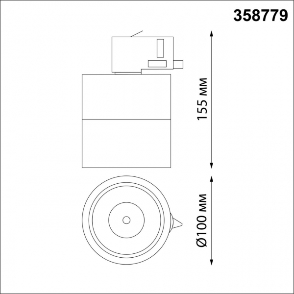 358779 PORT NT21 149 черный Трехфазный трековый светодиодный светильник IP20 LED 15W 4000K 1300Лм 100-265V GRODA, изображение 6
