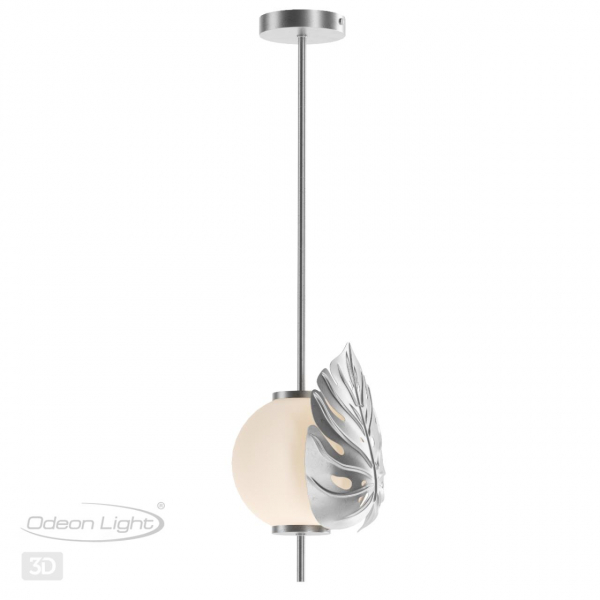 4865/1 MODERN ODL_EX22 81 серебристый/белый/стекло Подвес E14 1*40W JUNGLE, изображение 6