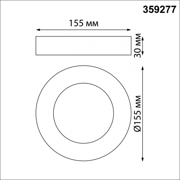 359277 OVER NT23 192 черный Светильник накладной светодиодный IP20 LED 18W 85-265V 1350Лм 3000К MIRROR, изображение 7