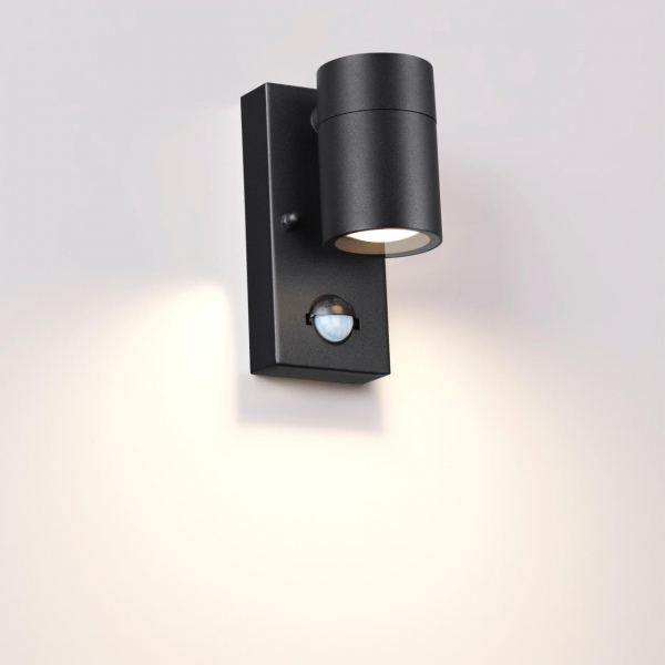 4389/1W HIGHTECH ODL23 633 черный/металл/пвх стойкий к УФ излучению Настенный светильник с датчиком движения IP44 LED GU10 7W MOTTO, изображение 2