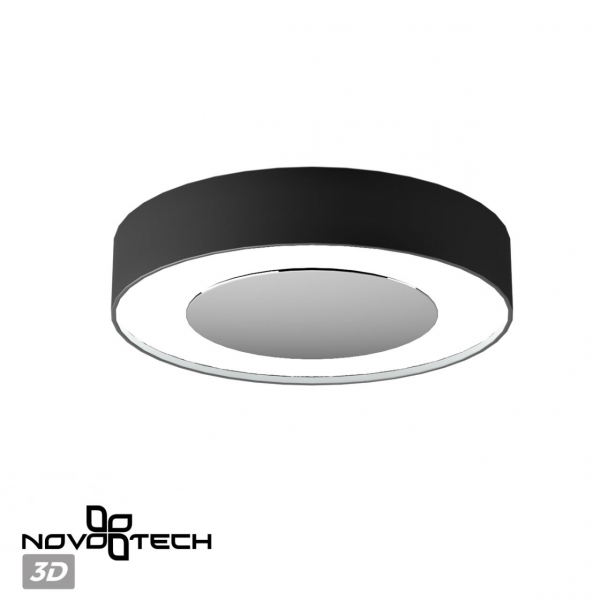 359277 OVER NT23 192 черный Светильник накладной светодиодный IP20 LED 18W 85-265V 1350Лм 3000К MIRROR, изображение 6