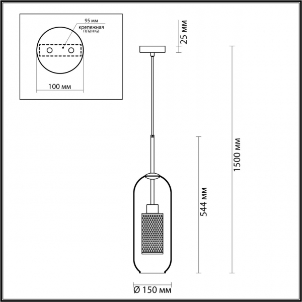 4940/1 PENDANT ODL22 335 античн.бронза/металл/прозрачный/стекло Подвес E27 1*40W CLOCKY, изображение 7