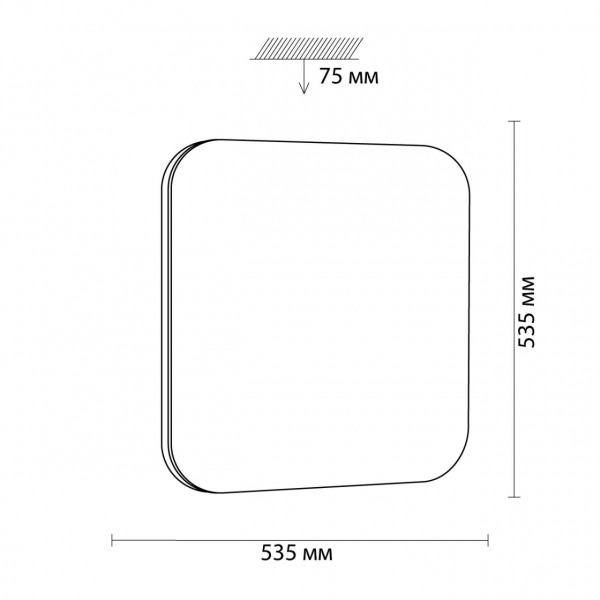 3020/EL TAN SN 164 Светильник пластик/хром LED 72Вт 3000-6500K 535х535 IP43 пульт ДУ/ LampSmart LONA, изображение 5