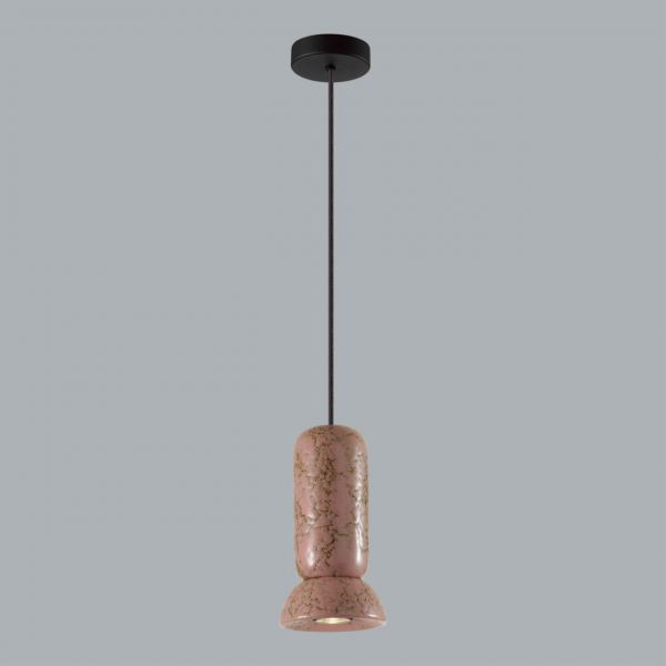 5054/1C PENDANT ODL24 315 черный/розовый/коричн./металл/керамика Подвес GU10 LED 4W KERAMA, изображение 3