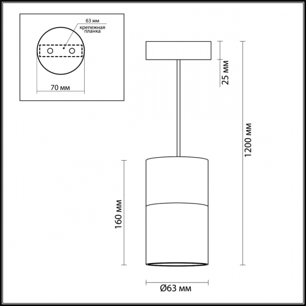 3828/1 HIGHTECH ODL20 218 золотистый/металл Подвесной светильник GU10 50W DUETTA, изображение 4