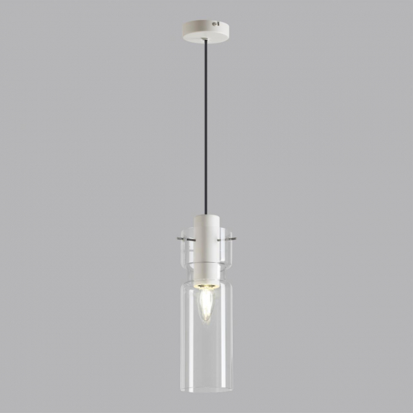5057/1B PENDANT ODL24 323 белый/прозрачный/металл/стекло Подвес E27 1*40W SCROW, изображение 3