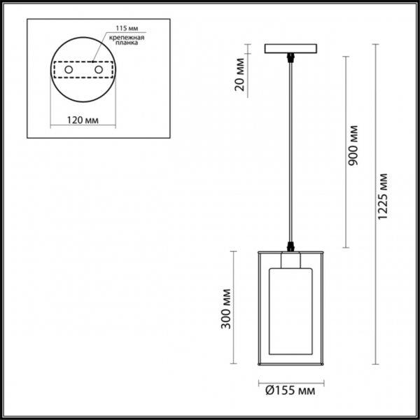 3731/1 SUSPENTIONI LN19 213 хром Подвес E27 1*60W 220V ELLIOT, изображение 4