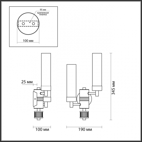 5275/2W CLASSI LN23 175 черный хром Бра E14 2*40W 220V KAMILLA, изображение 3