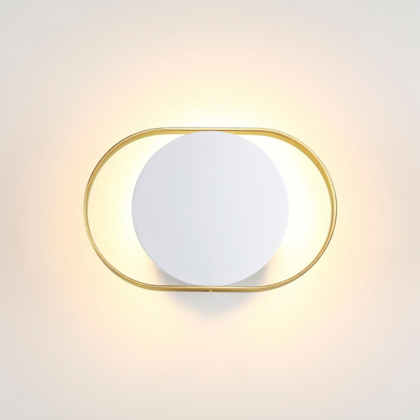 4246/7WW HIGHTECH ODL21 187 бел/золотист/металл Настенный светильник IP20 LED 7W 560Лм 3000K MONDY, изображение 2