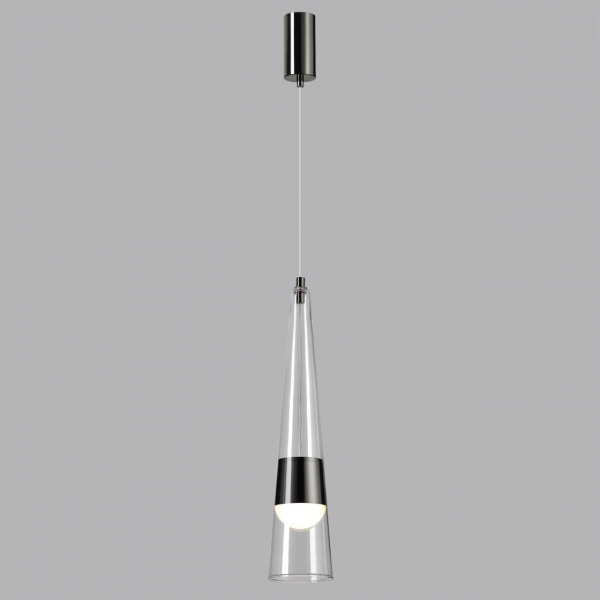 5044/12L L-VISION ODL24 301 глянц.темн.хром/прозрачный/металл/стекло Подвес LED 12W 3000K 1334Лм LUMP, изображение 3