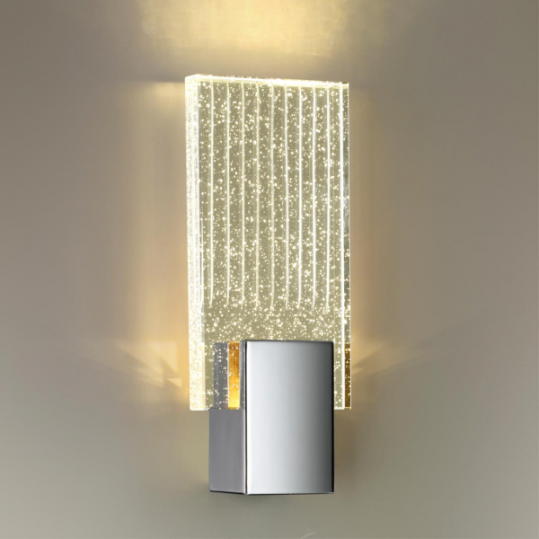 4363/5WL HIGHTECH ODL23 241 хром полированный/металл/стекло Настенный св-к IP20 LED 5W 261Лм 3000K RICCI, изображение 3
