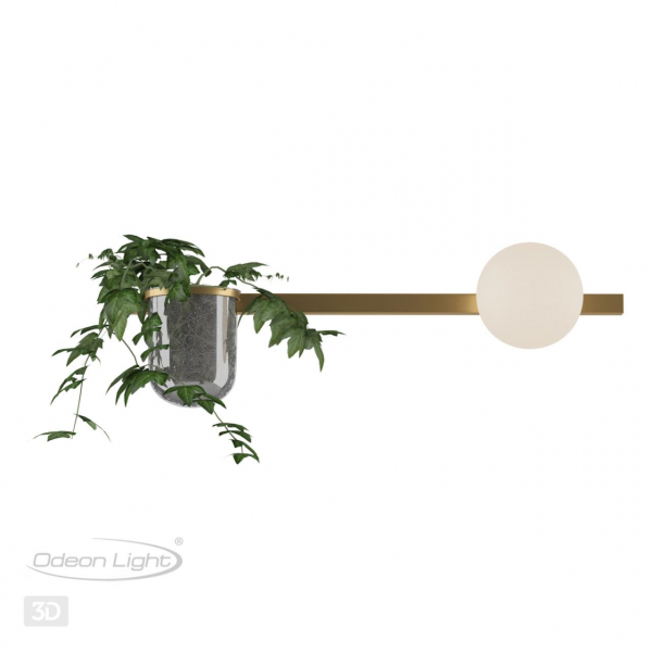 4682/1WA WALLI ODL20 589 золото/белый Настенный светильник E14 1*40W 220V FLOWER, изображение 5
