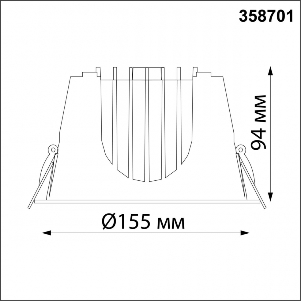 358701 SPOT NT21 276 белый/хром Светильник встраиваемый светодиодный IP20 LED 4000К 40W 100-265V KNOF, изображение 3