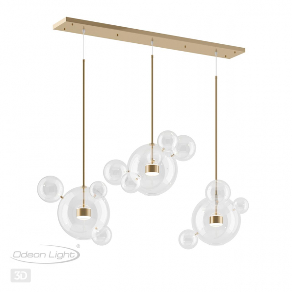 4640/36L L-VISION (В 3-Х КОРОБКАХ) ODL21 331 золотой/прозрачный Люстра LED 36W 4000K BUBBLES, изображение 6