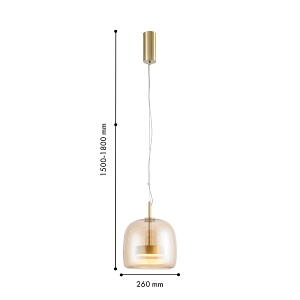 4235-1P, подвес, D260xH460/1500, LEDx12W, 1300LM, 4000K, included, изображение 3