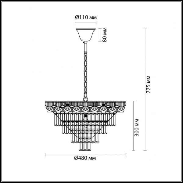 5233/8 CLASSI LN22 золотой Люстра E14 8*40W 220V ESMÉ, изображение 2