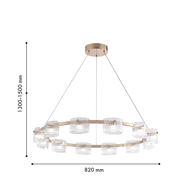 4248-12P, подвесная люстра, D820xH225/1500, LEDx60W, 1440LM, 4000K, included, изображение 2