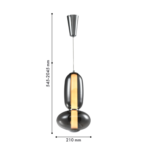 4254-2P, подвес, D210xH545/2045, LEDx13W, 1000LM, 4000K, included, изображение 2