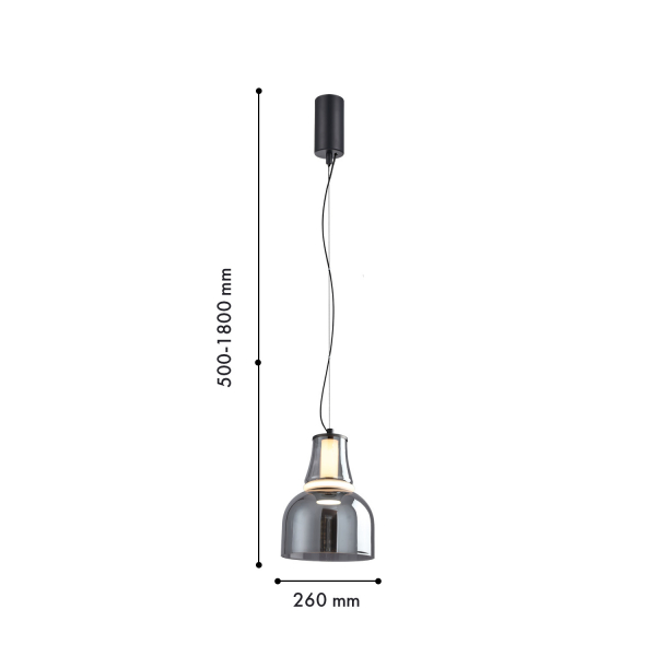 4243-1P, подвес, D260xH500/1500, LEDx6W, 639LM, 4000K, included, изображение 2
