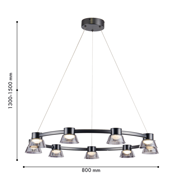 4247-9P, подвесная люстра, D800xH215/1500, LEDx50W, 1080LM, 4000K, included, изображение 2