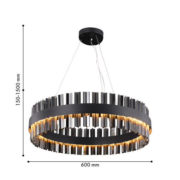 4262-6P, подвесная люстра, D600xH150/1650, LEDx27W, 2160LM, 4000K, included, изображение 2