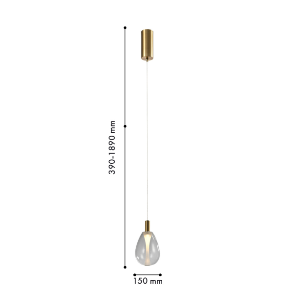 4257-1P, подвес, D150xH390/1890, LEDx4W, 520LM, 4000K, included, изображение 2