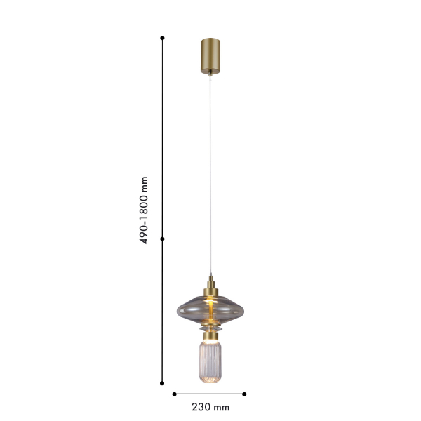 4236-1P, подвес, D230xH490/1500, LEDx12W, 1040LM, 4000K, included, изображение 3