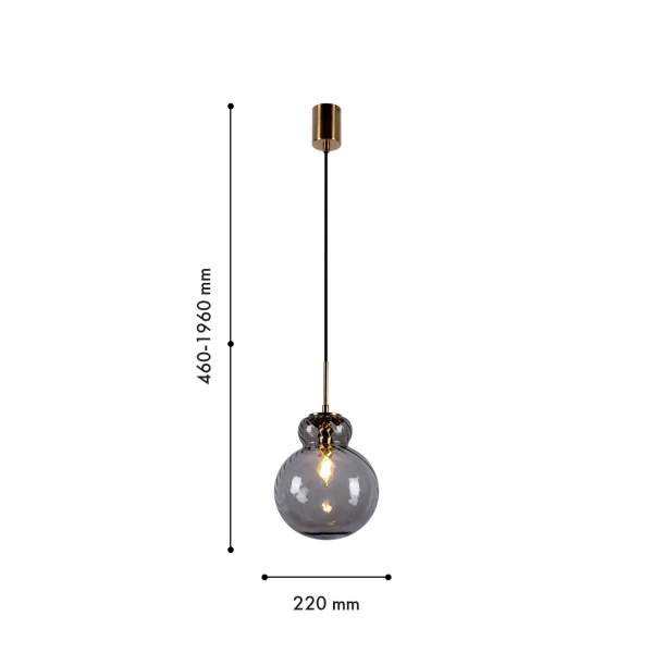 4269-1P, подвес, D220xH460/1960, 1xE14x40W, excluded, изображение 2