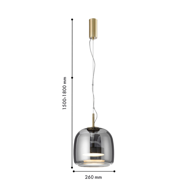4234-1P, подвес, D260xH460/1500, LEDx12W, 1300LM, 4000K, included, изображение 3