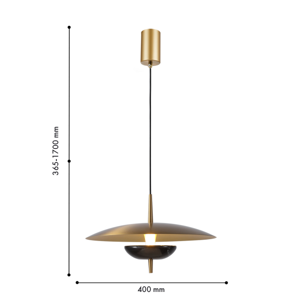 4246-1P, подвес, D400xH365/1500, LEDx20W, 1300LM, 4000K, included, изображение 2