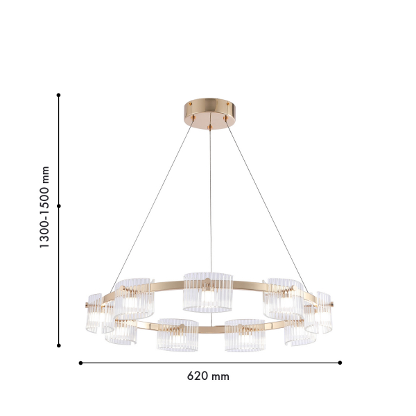 4248-9P, подвесная люстра, D620xH225/1500, LEDx50W, 1080LM, 4000K, included, изображение 2