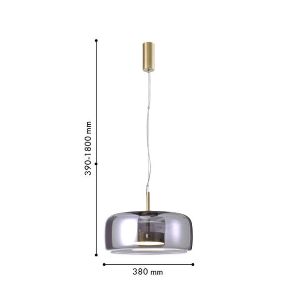 4234-2P, подвес, D380xH390/1500, LEDx12W, 1300LM, 4000K, included, изображение 3