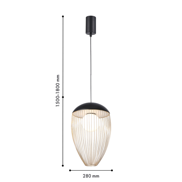 4241-1P, подвес, D280xH580/1500, LEDx7W, 650LM, 4000K, included, изображение 3